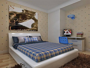 地中海风格小户型卧室效果图