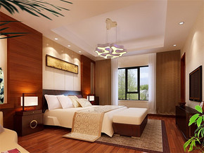 中式风格宜家卧室室内装修效果图