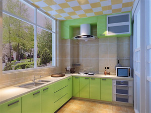 现代简约风格普通家庭厨房装修效果图