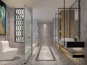 中式风格浴室隔断装修效果图