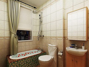 中式风格小型洗手间装修图片