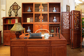各类中式风格的书房家具展示图
