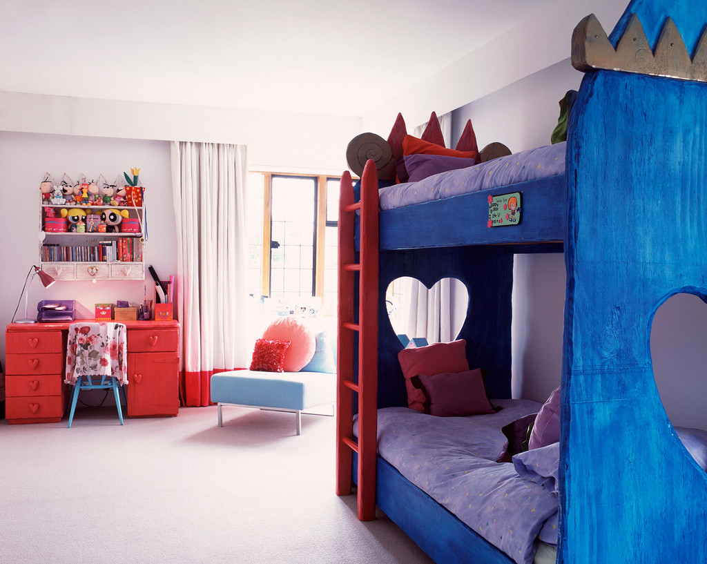 现代风格儿童房上下铺装修效果图案例