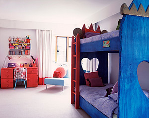 现代风格儿童房上下铺装修效果图案例