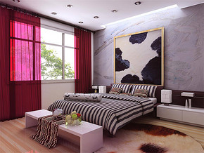 一居室卧室现代风格卧室背景墙装修图