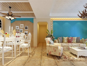 地中海风格客厅室内装修效果图